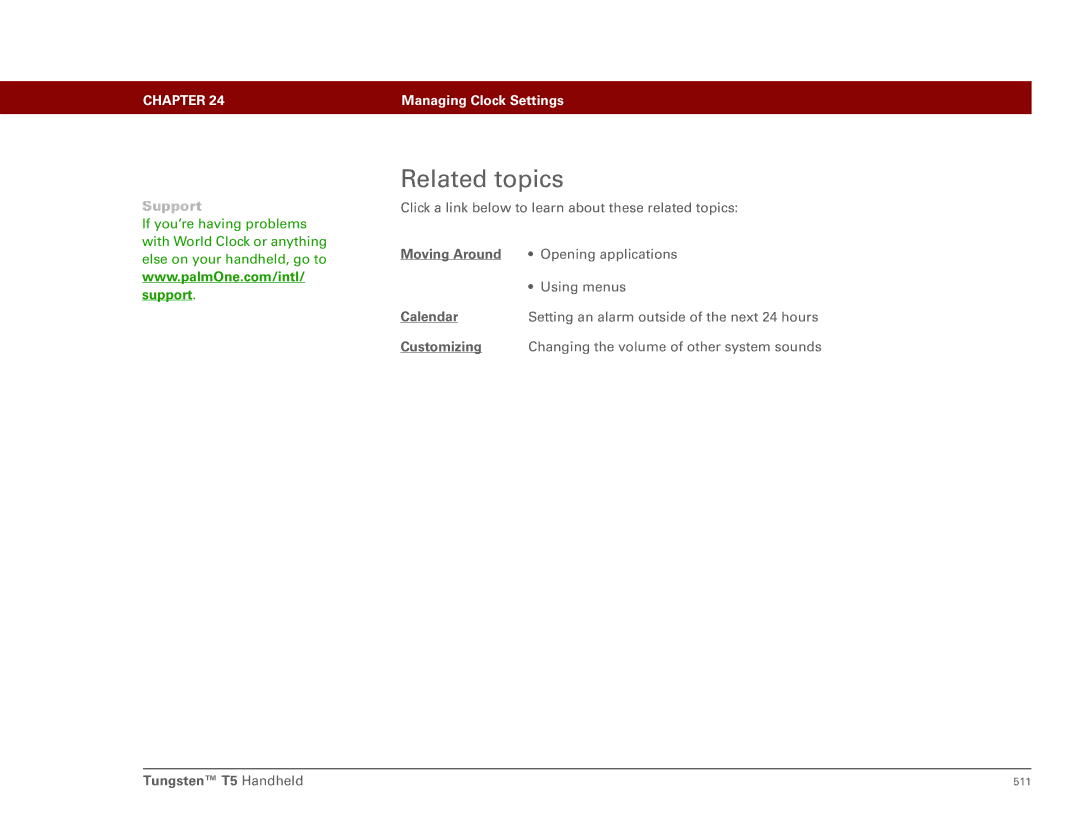 Palm Tungsten T5 manual Setting an alarm outside of the next 24 hours 