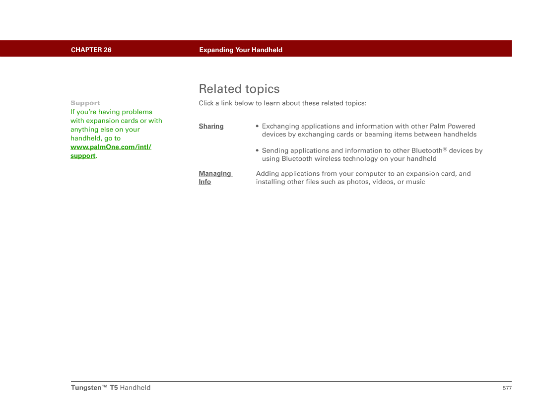 Palm Tungsten T5 manual Using Bluetooth wireless technology on your handheld 