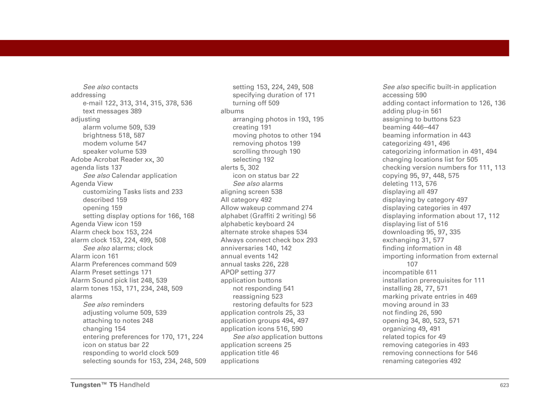 Palm Tungsten T5 manual See also contacts addressing 