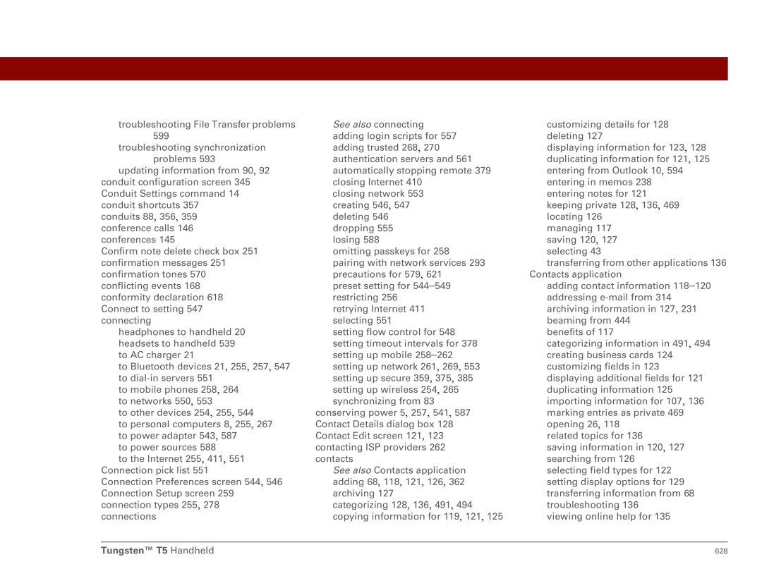 Palm Tungsten T5 manual 628 