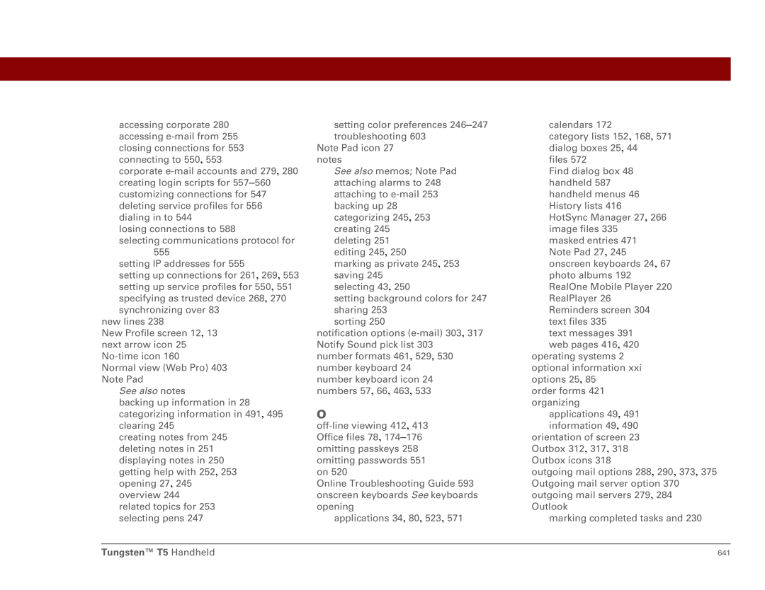 Palm Tungsten T5 manual See also notes 