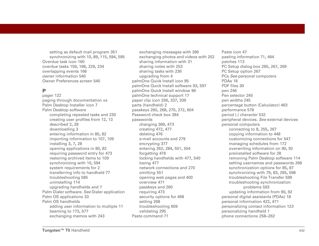 Palm Tungsten T5 manual 642 