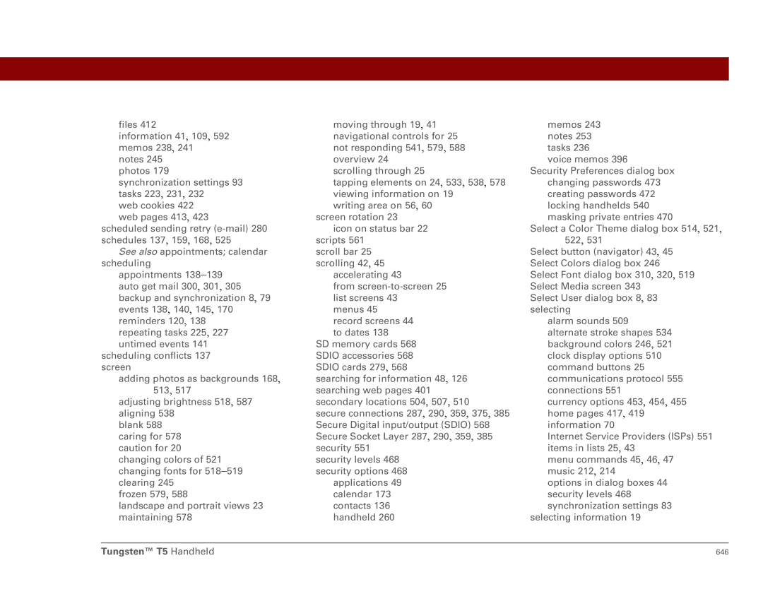 Palm Tungsten T5 manual 646 