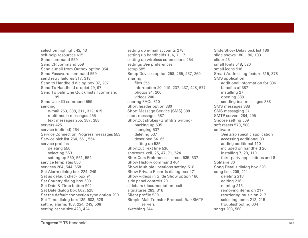 Palm Tungsten T5 manual 647 