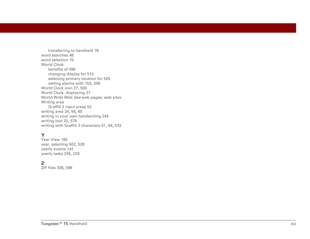 Palm Tungsten T5 manual 653 