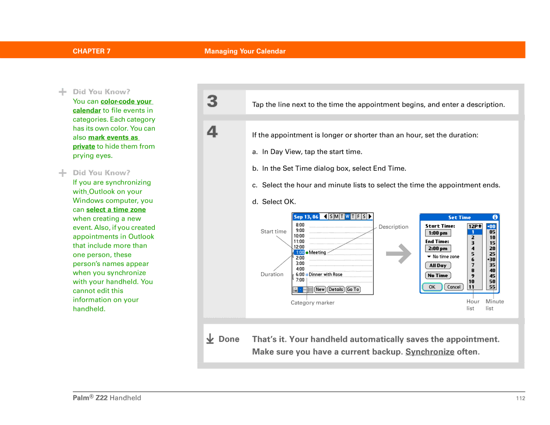 Palm Z22 manual You can color-code your 