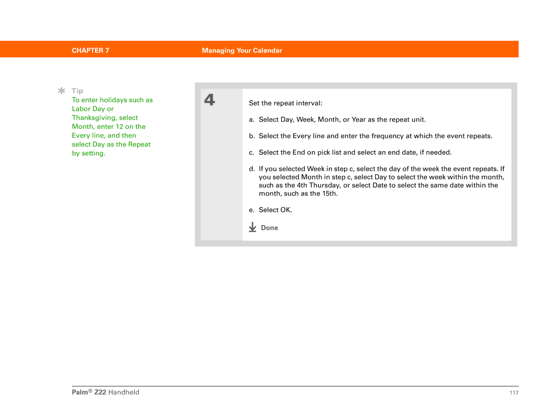 Palm Z22 manual 117 