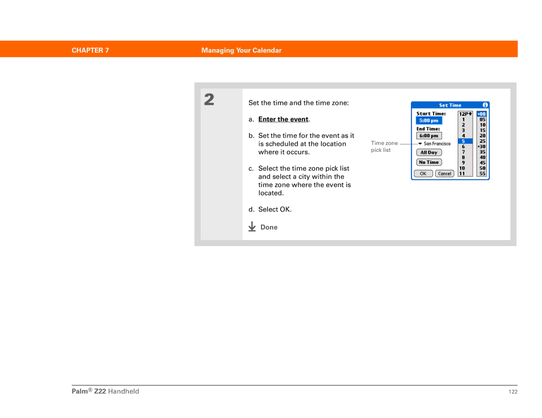 Palm Z22 manual Enter the event 