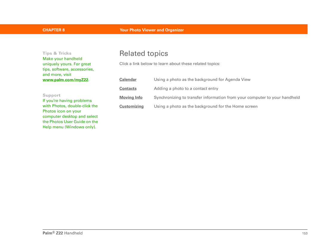 Palm Z22 manual 153 