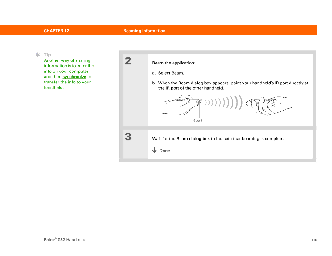 Palm Z22 manual 190 