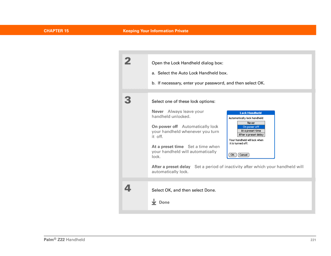 Palm Z22 manual Select OK, and then select Done 