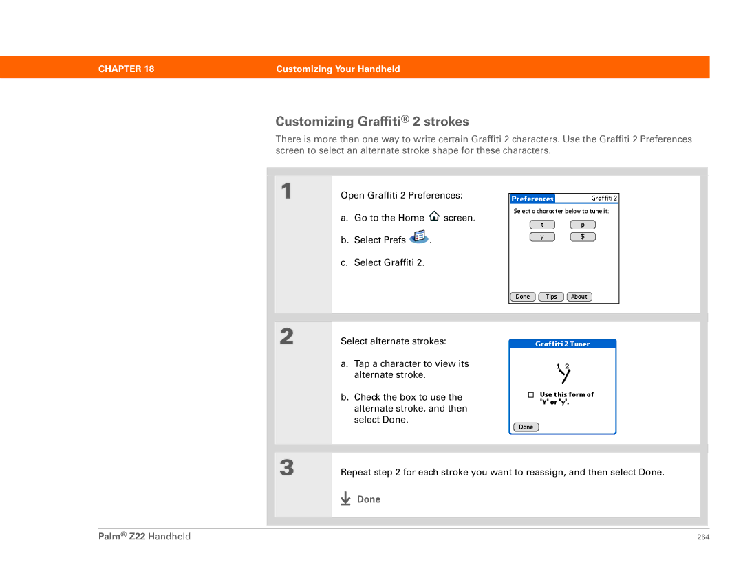 Palm Z22 manual Customizing Graffiti 2 strokes 