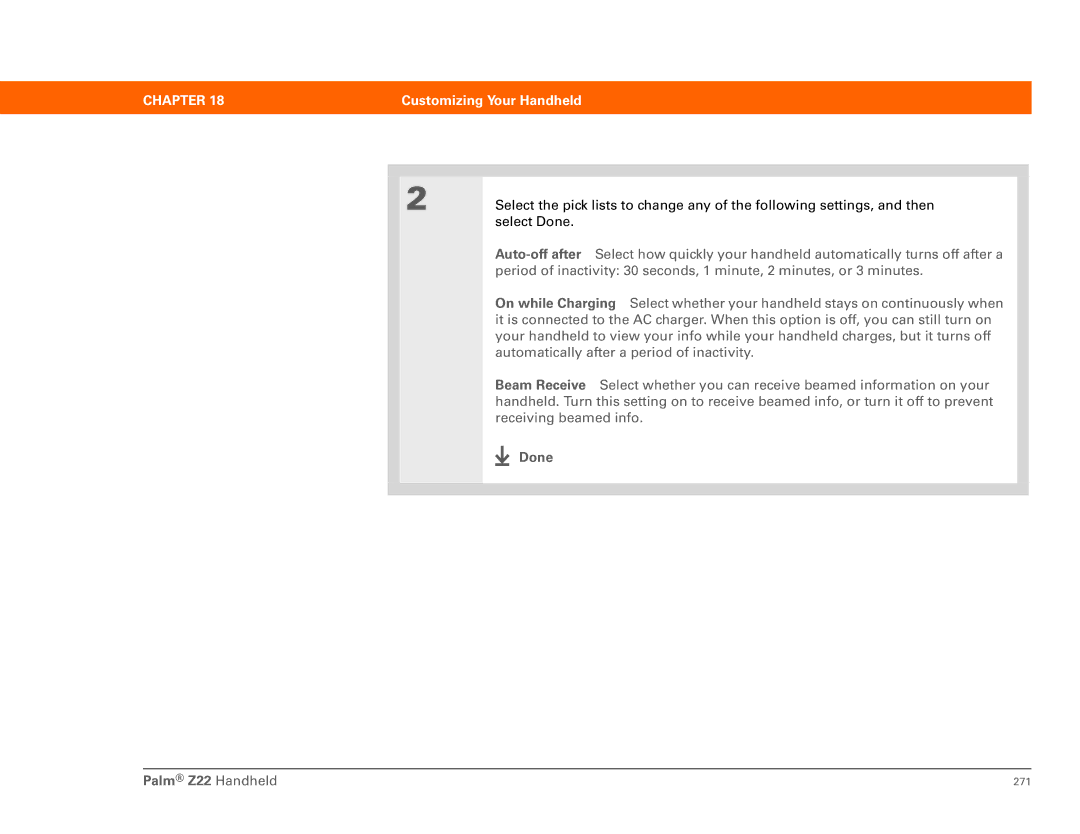 Palm Z22 manual 271 
