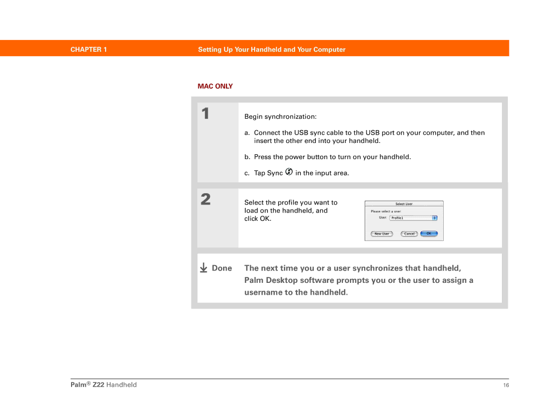 Palm Z22 manual MAC only 