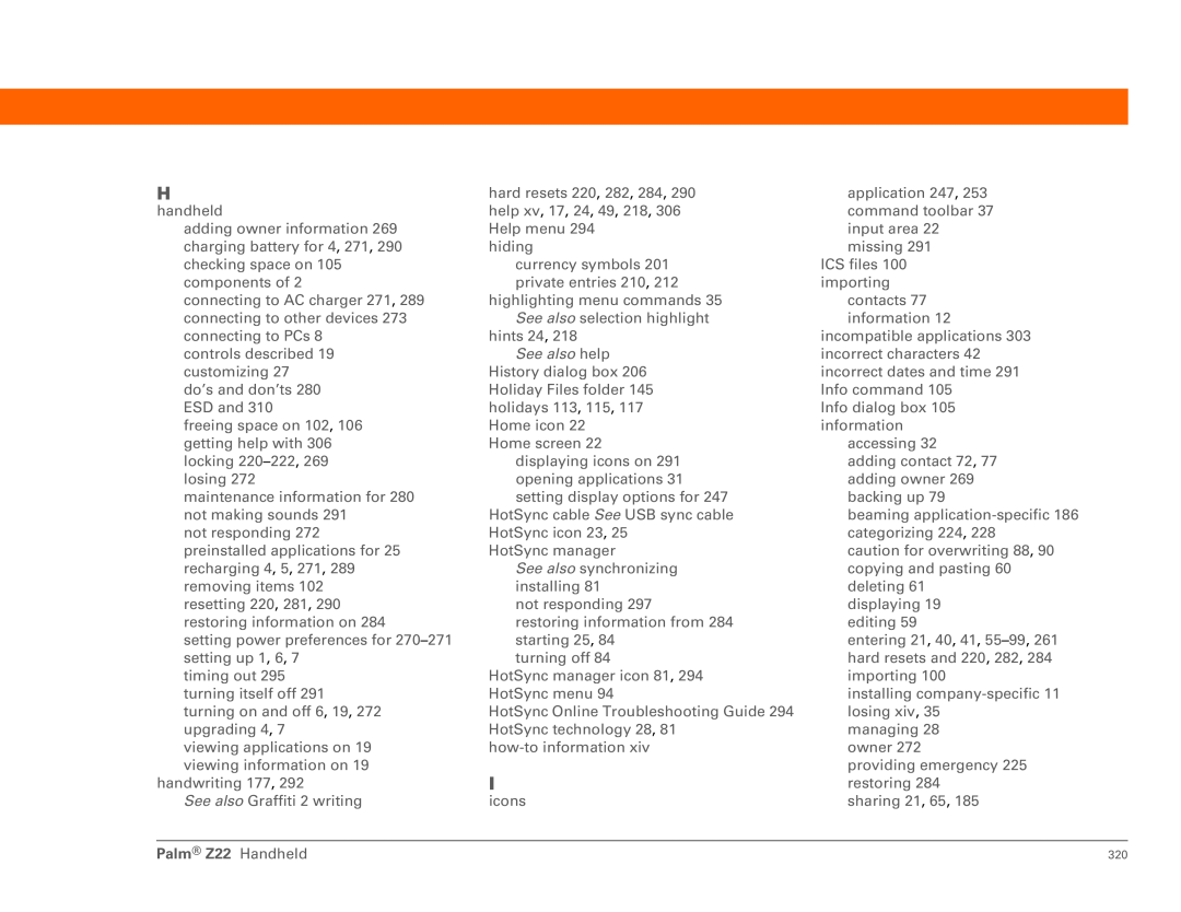 Palm Z22 manual See also help 