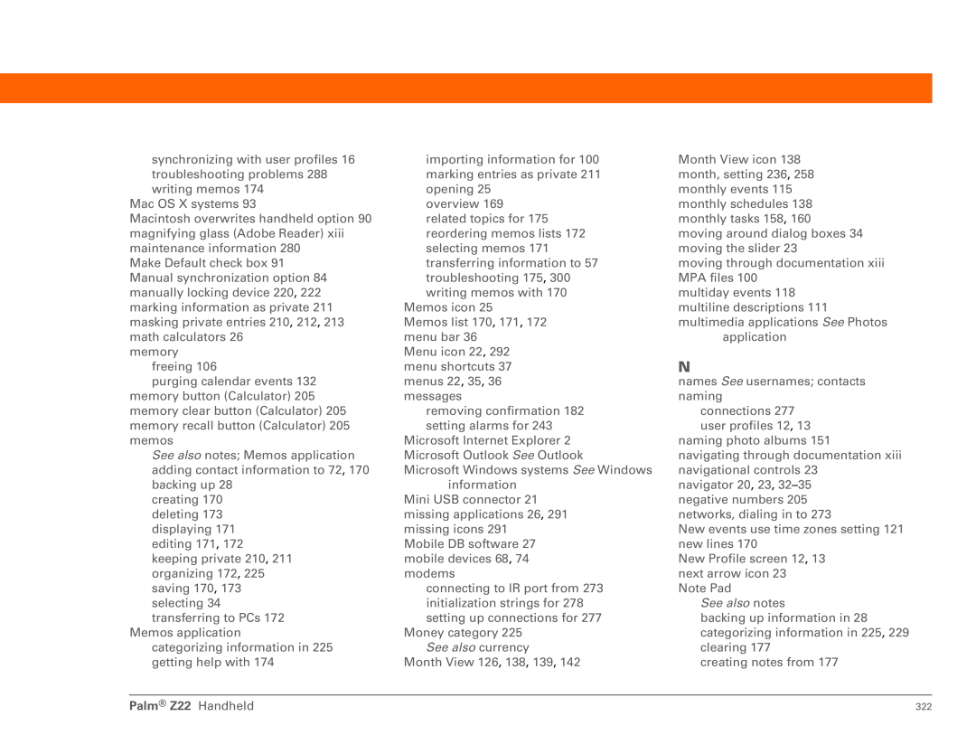 Palm Z22 manual See also notes 