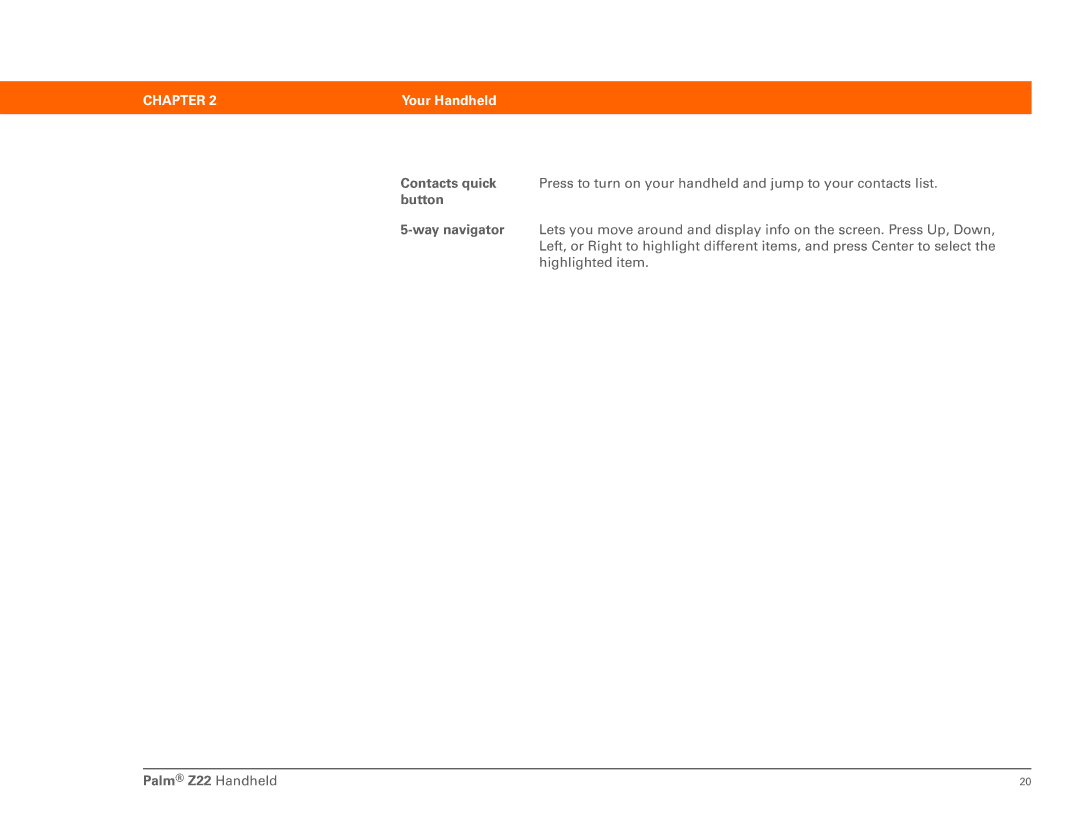 Palm Z22 manual Chapter 