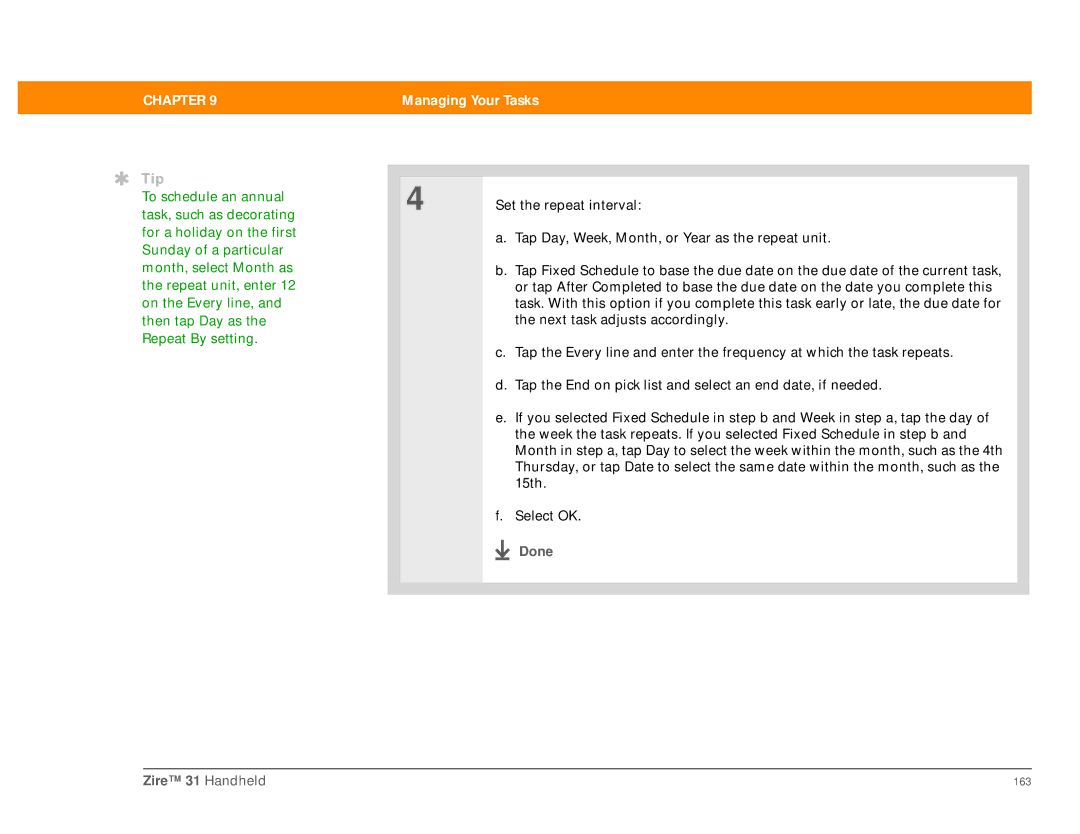 Palm Zire 31 manual 163 