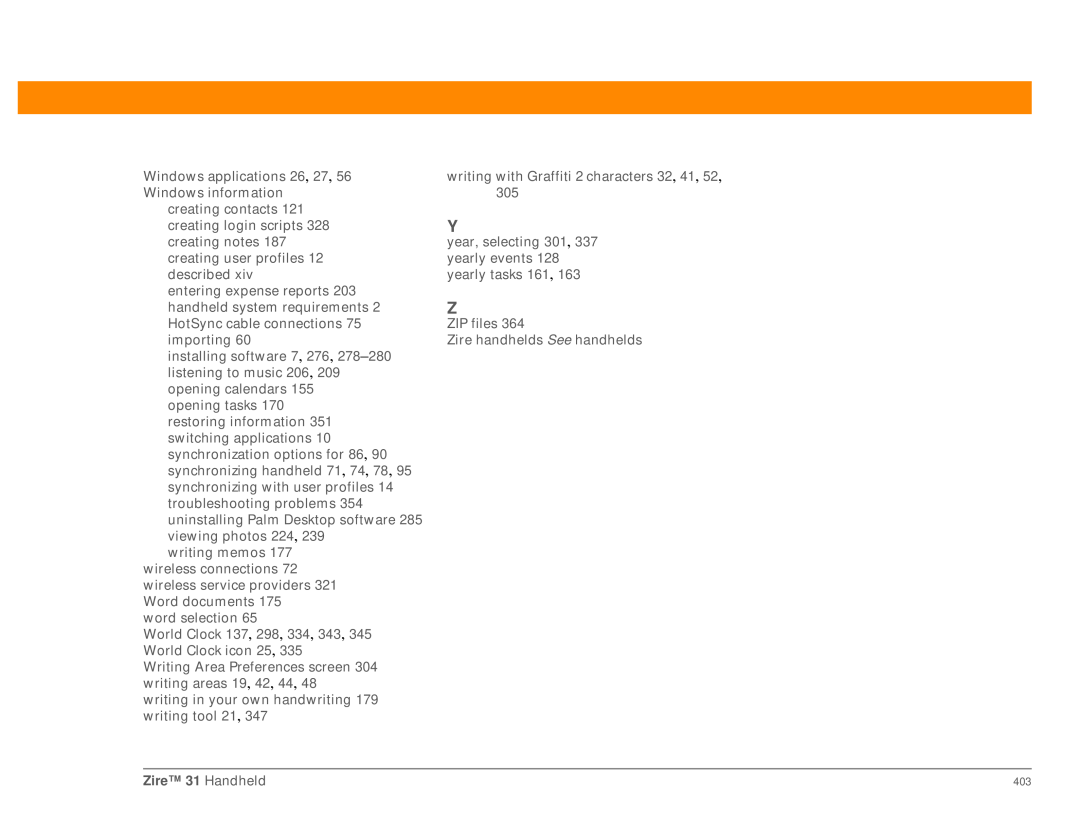 Palm Zire 31 manual 403 