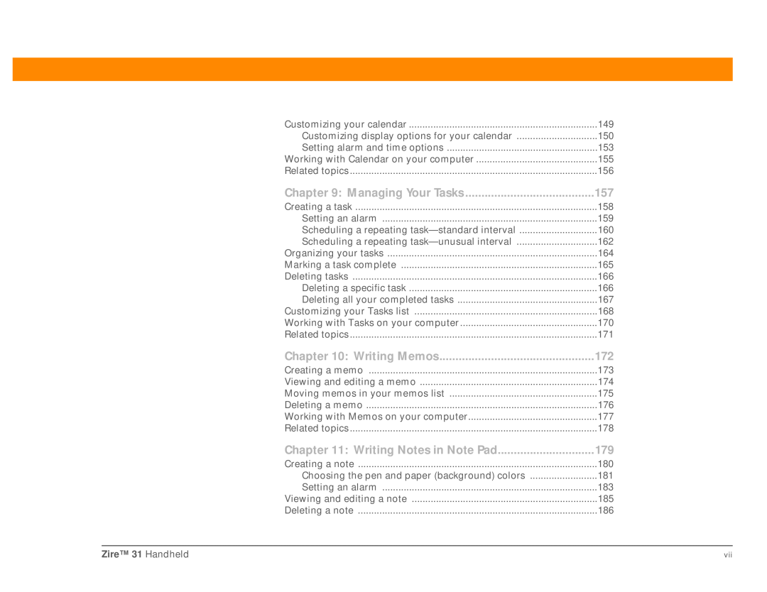 Palm Zire 31 manual Managing Your Tasks 157 