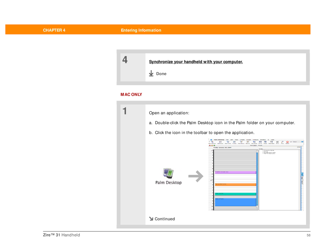 Palm Zire 31 manual Synchronize your handheld with your computer 