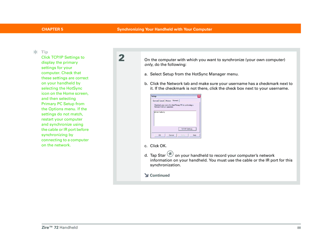 Palm Zire 72 manual Tip 