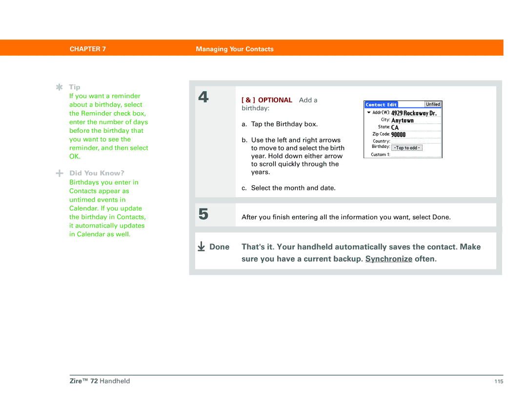 Palm Zire 72 manual Optional Add a 