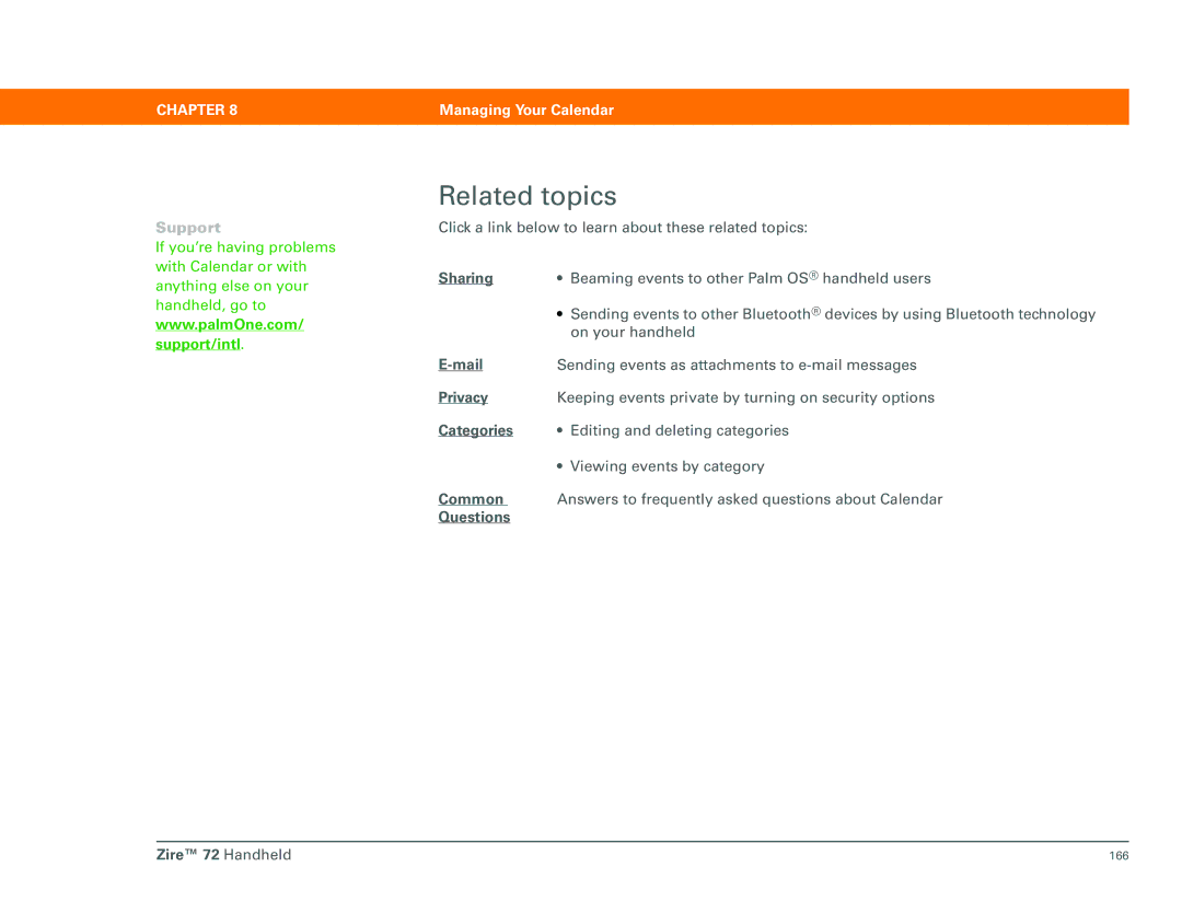 Palm Zire 72 manual Beaming events to other Palm OS handheld users 