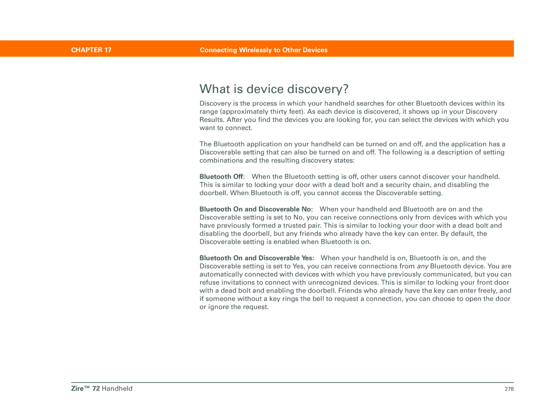 Palm Zire 72 manual What is device discovery? 