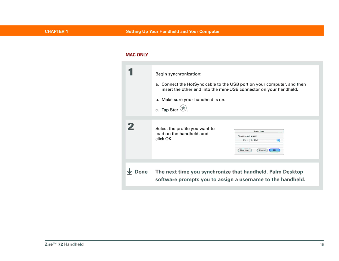 Palm Zire 72 manual MAC only 