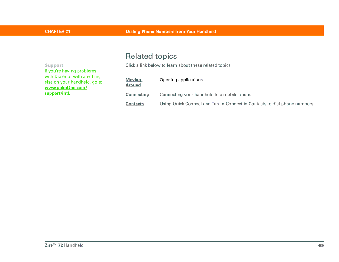 Palm Zire 72 manual 489 