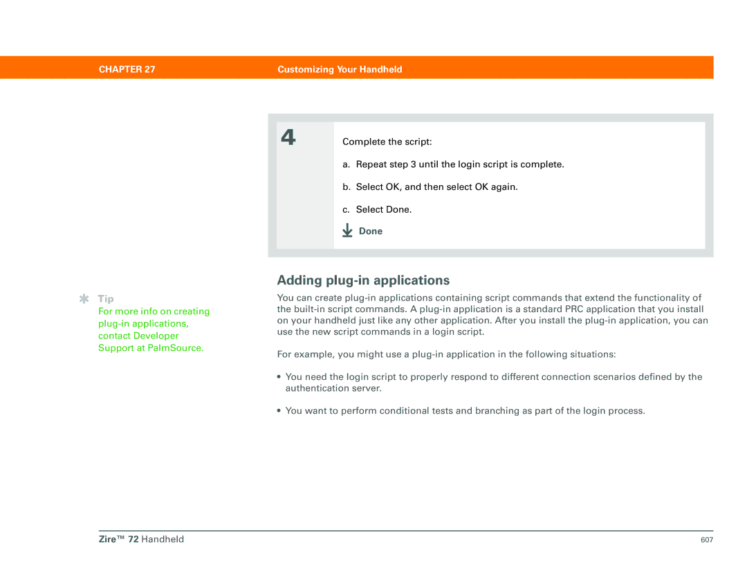 Palm Zire 72 manual Adding plug-in applications, Done 