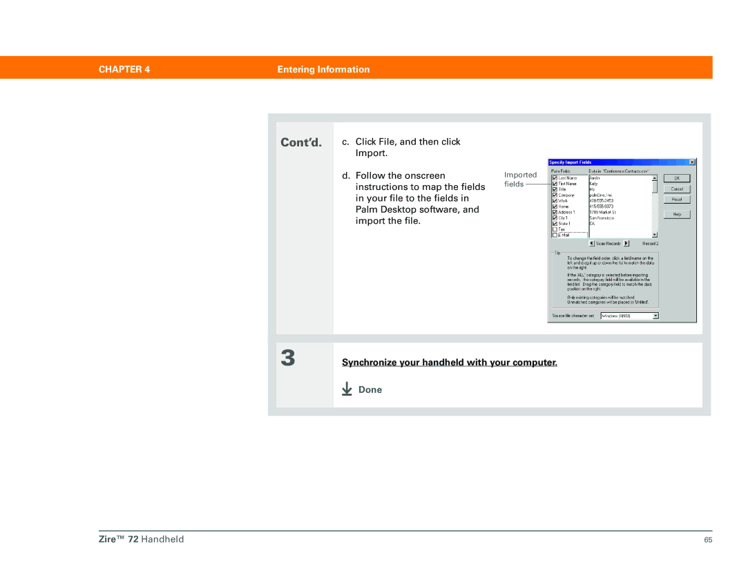 Palm Zire 72 manual Click File, and then click 