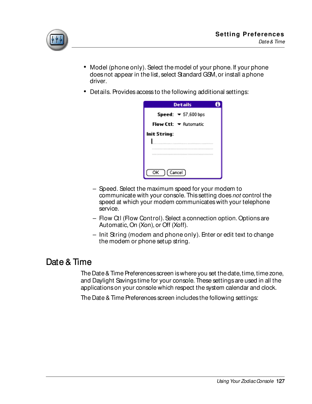 Palm Zodiac manual Date & Time 