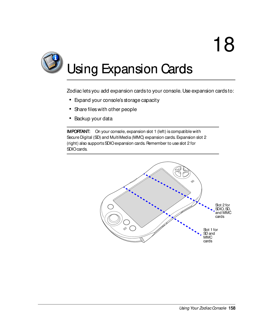 Palm Zodiac manual Using Expansion Cards 