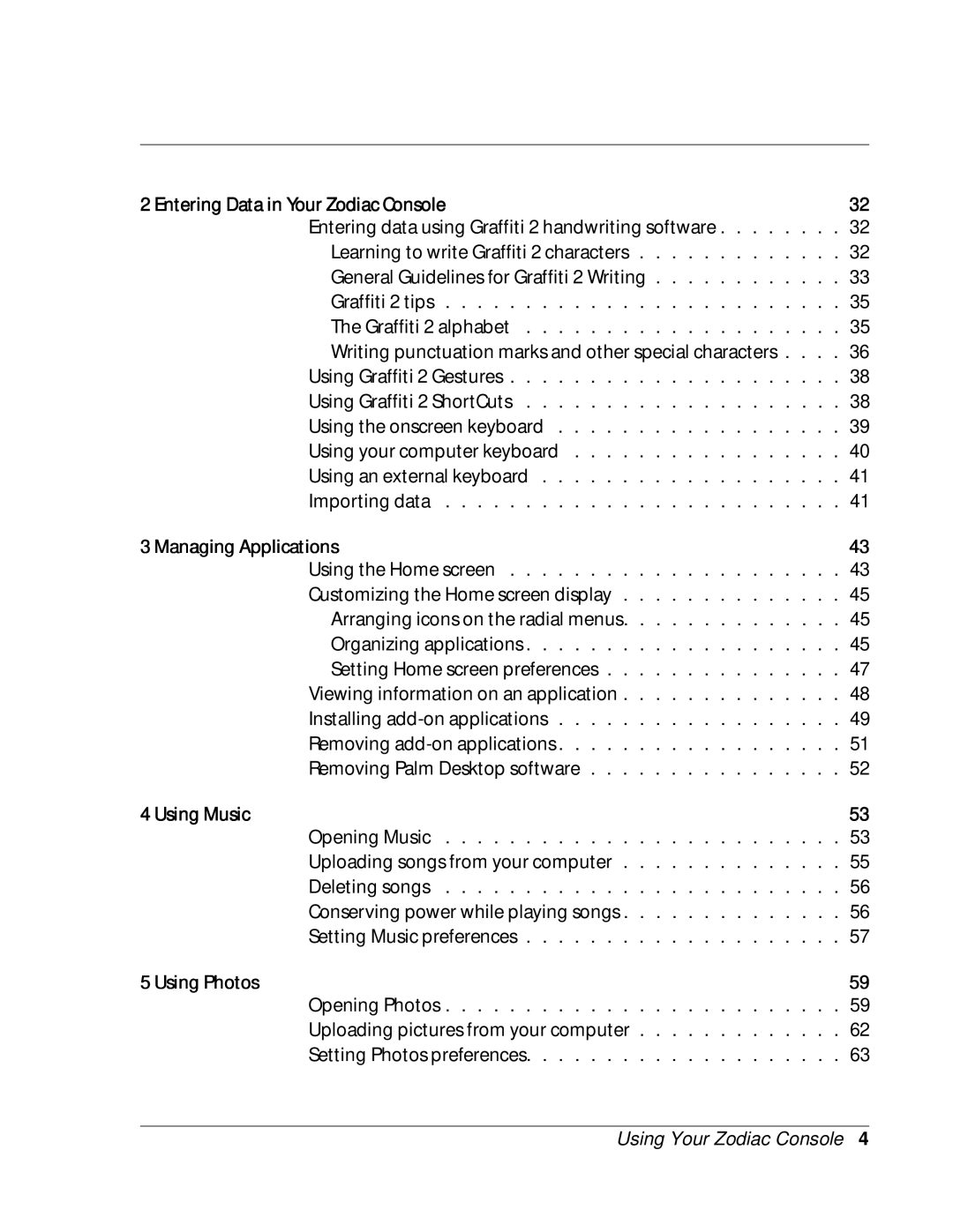 Palm Zodiac manual Managing Applications 