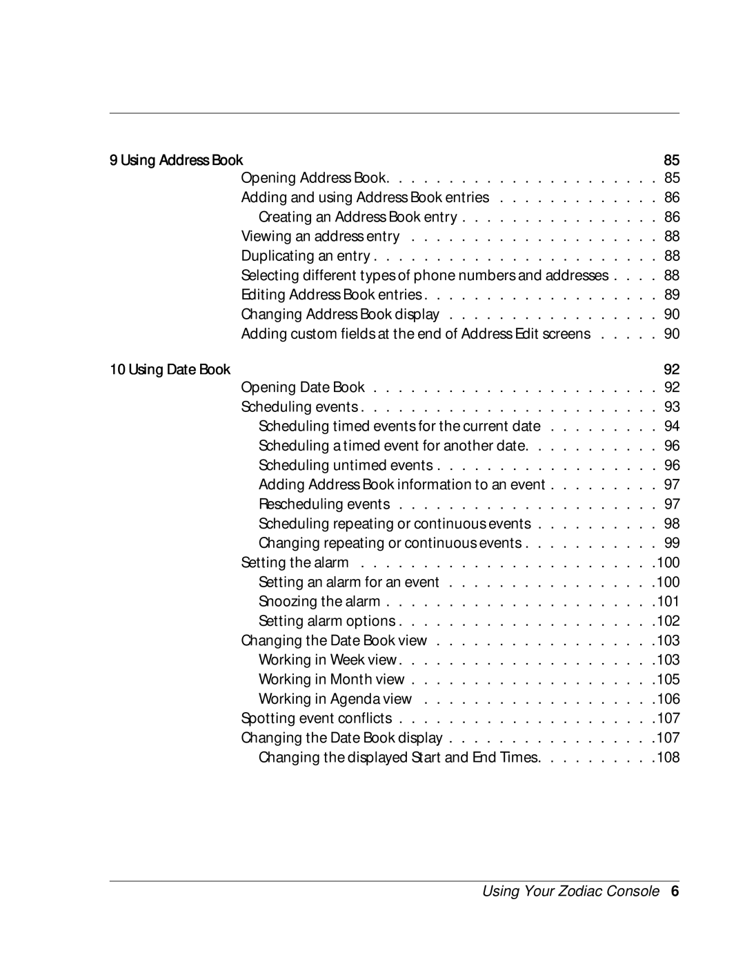 Palm Zodiac manual Using Address Book 