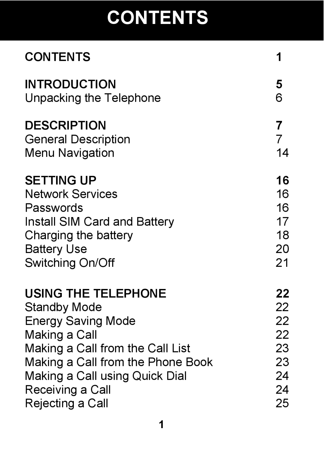 Pal/Pax PAL101 manual Contents 