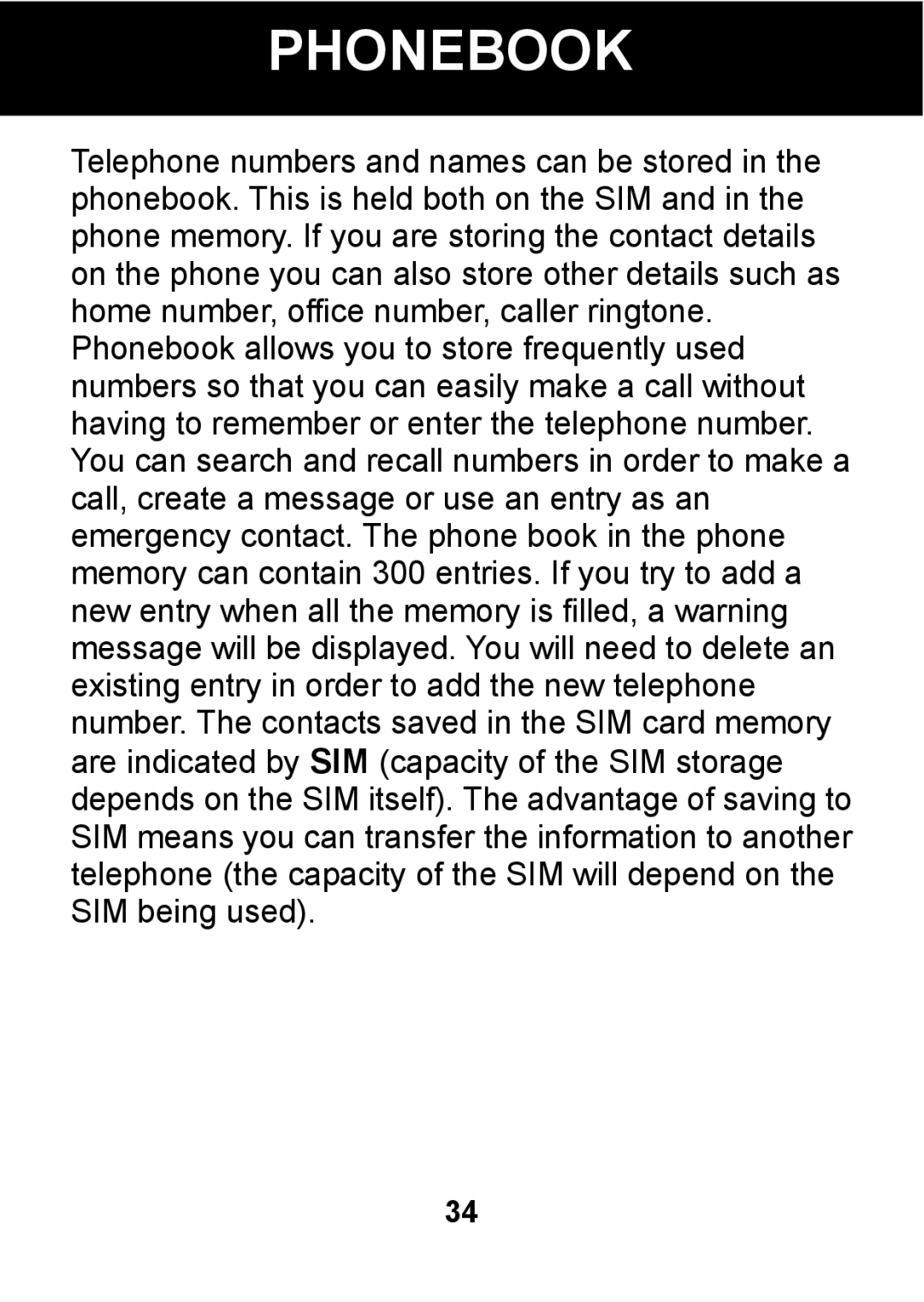 Pal/Pax PAL101 manual Phonebook 