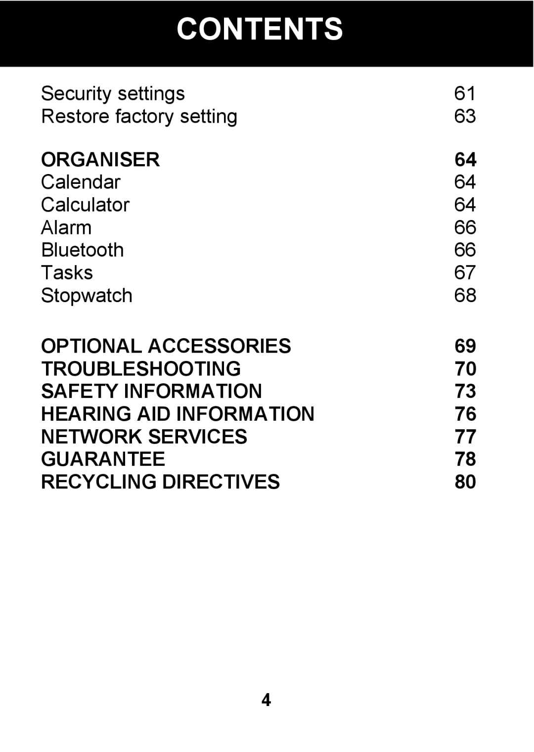 Pal/Pax PAL101 manual Organiser 