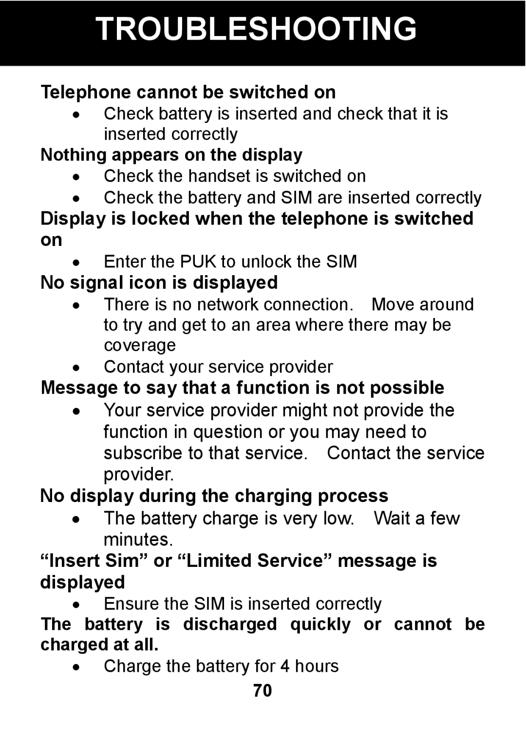 Pal/Pax PAL101 manual Troubleshooting 