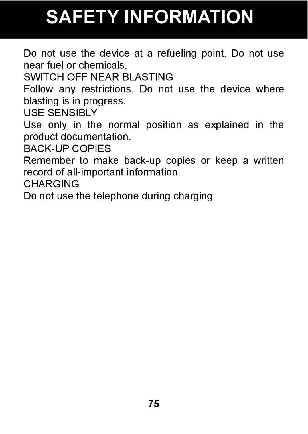 Pal/Pax PAL101 manual Switch OFF Near Blasting 