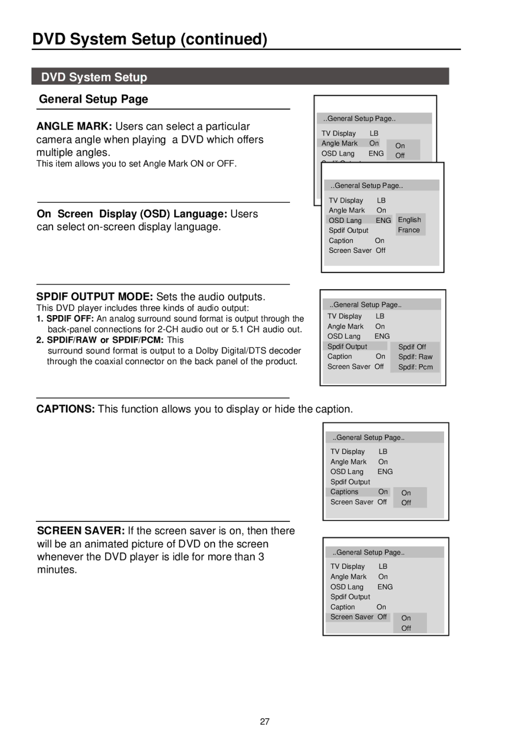 Palsonic 3415DVD user manual SPDlF/RAW or SPDIF/PCM This 