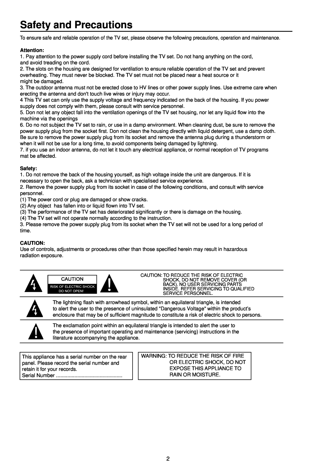 Palsonic 3415DVD user manual Safety and Precautions 