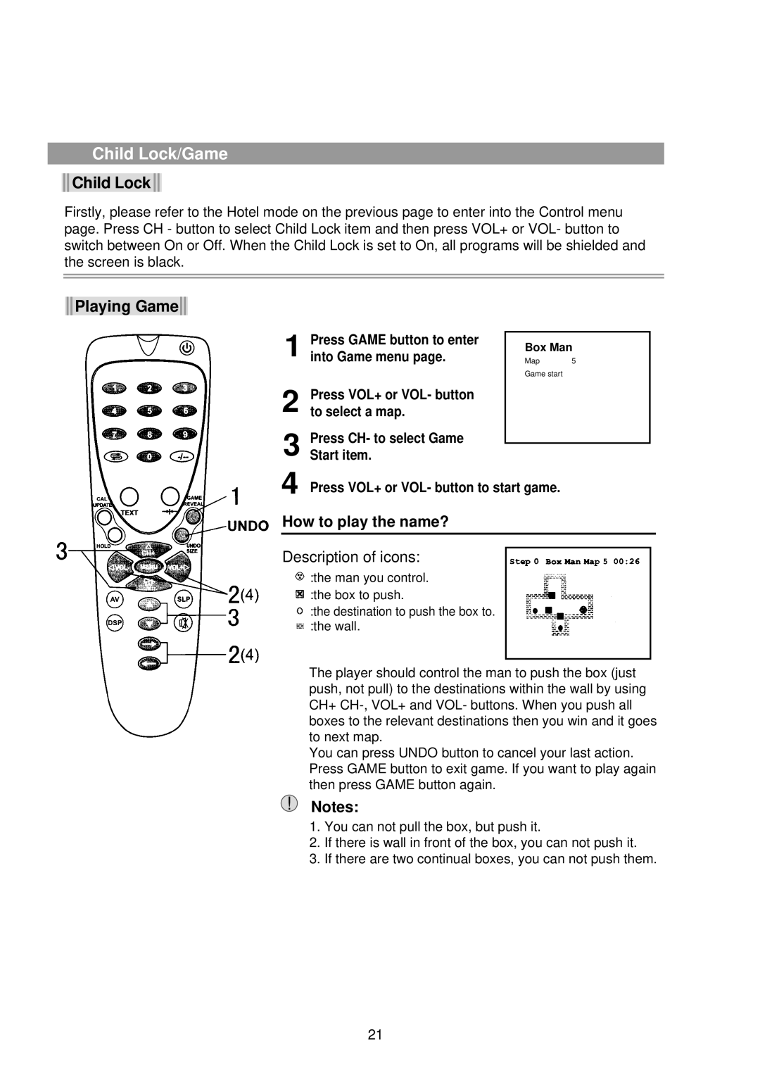 Palsonic 3425G owner manual Child Lock/Game, How to play the name? 