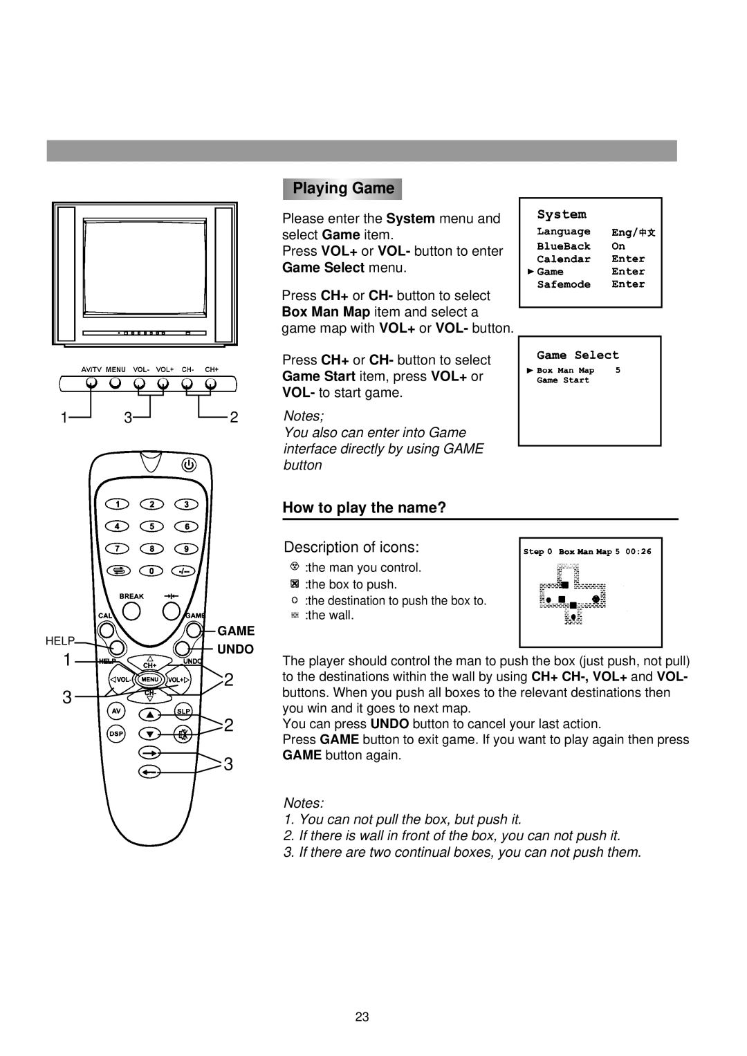 Palsonic 3430G owner manual Playing Game, How to play the name? 