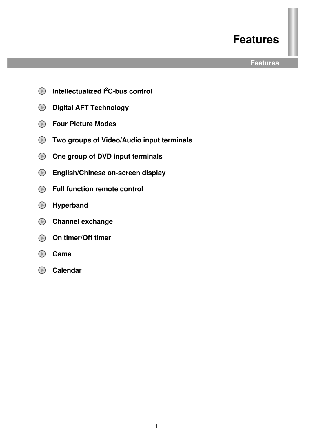 Palsonic 3430GM owner manual Features 