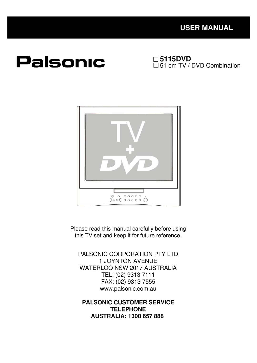 Palsonic 5115DVD user manual 