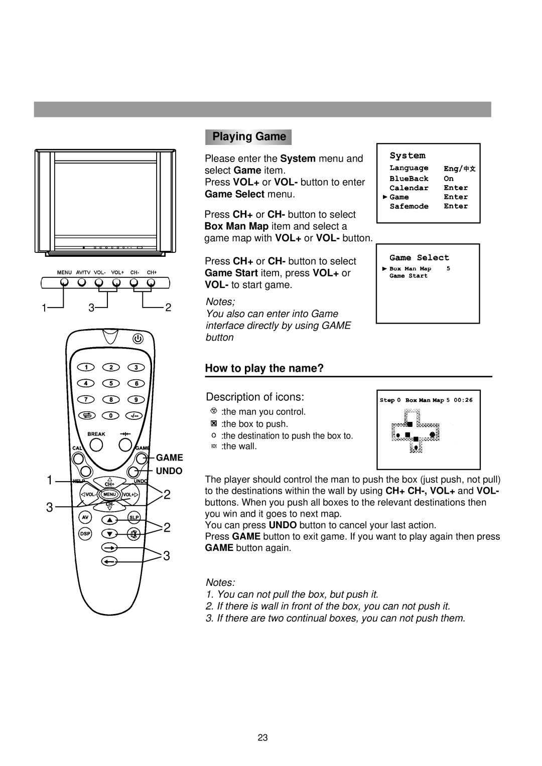 Palsonic 5130G owner manual Playing Game, How to play the name? 