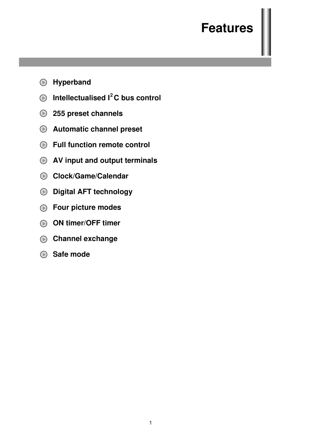 Palsonic 5130G owner manual Features 